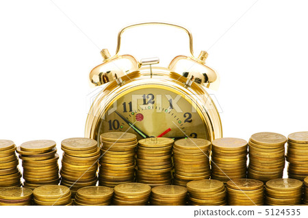 Time is money concept with clock and coins 5124535