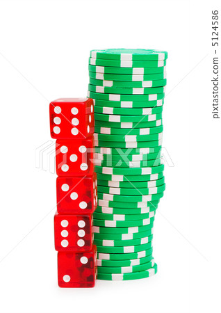 Casino chips isolated on the white Casino chips isolated on the white 5124586