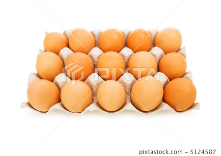 Lots of eggs in the carton isolated on white Lots of eggs in the carton isolated on white 5124587