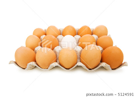 Stand out of crowd concept with eggs on white 5124591