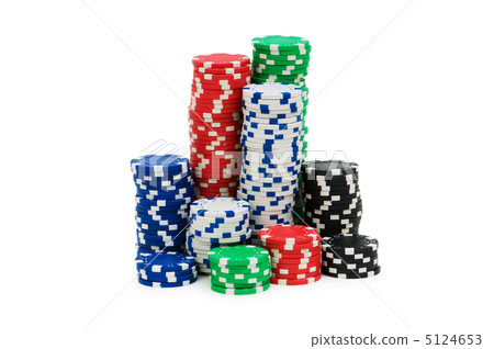 Casino chips isolated on the white Casino chips isolated on the white 5124653