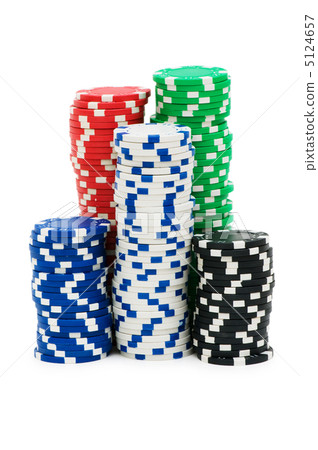 Casino chips isolated on the white 5124657