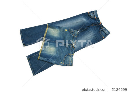 Pair of jeans isolated on the white background 5124699