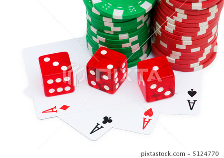 Casino chips isolated on the white 5124770
