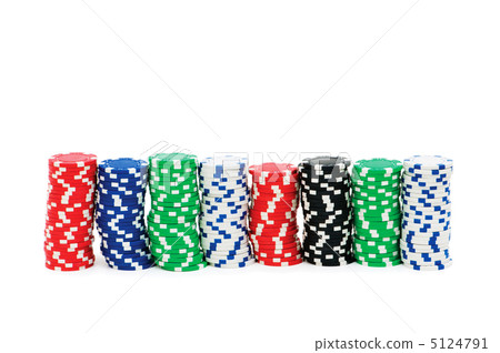 Casino chips isolated on the white 5124791