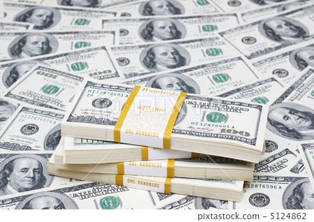 Stack of dollars on money background Stack of dollars on money background 5124862