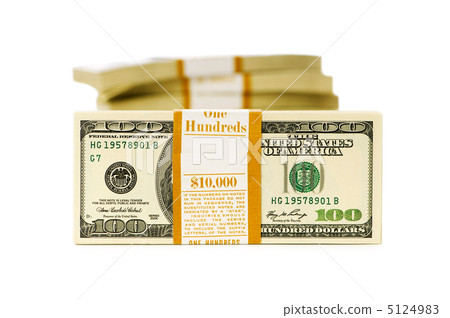 Stack of dollars isolated on the white Stack of dollars isolated on the white 5124983