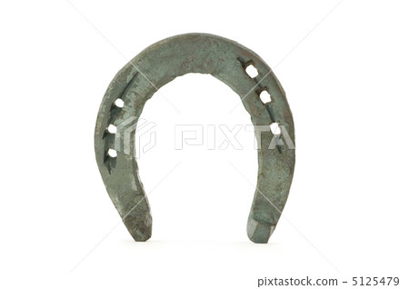 Metal horse shoe isolated on the white Metal horse shoe isolated on the white 5125479