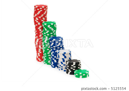 Casino chips isolated on the white Casino chips isolated on the white 5125554