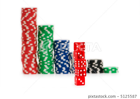 Casino chips isolated on the white 5125587