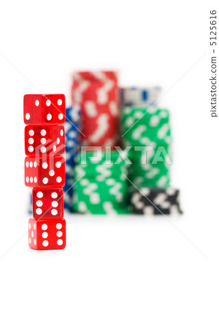 Casino chips isolated on the white 5125616