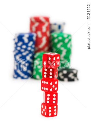 Casino chips isolated on the white 5125622
