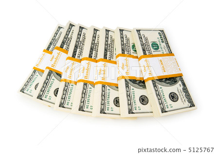 Stack of dollars isolated on the white Stack of dollars isolated on the white 5125767