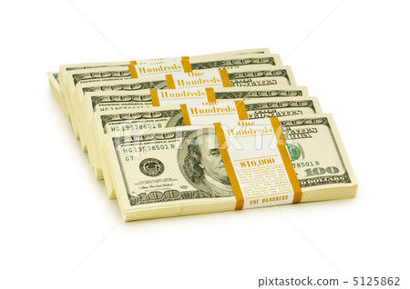 Stack of dollars isolated on the white Stack of dollars isolated on the white 5125862