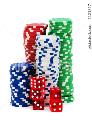 Casino chips isolated on the white Casino chips isolated on the white 5125867