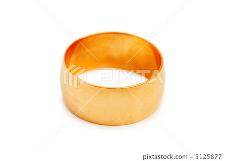 Golden ring isolated on the white background 5125877