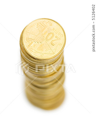 Stack of coins isolated on the white 5126402