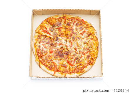 Pizza isolated on the white background Pizza isolated on the white background 5129344