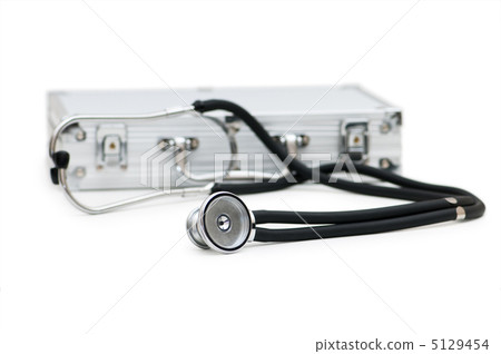 Stethoscope and case isolated on the white 5129454