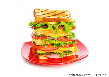 Giant sandwich isolated on the white background Giant sandwich isolated on the white background 5129744