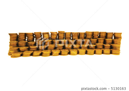 Stack of coins isolated on the white 5130163