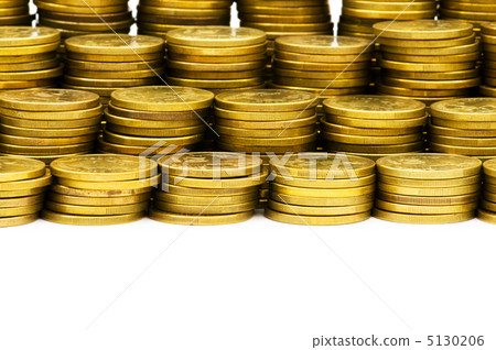 Stack of coins isolated on the white 5130206