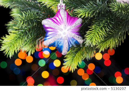 Christmas decoration and blurred lights at background 5130207