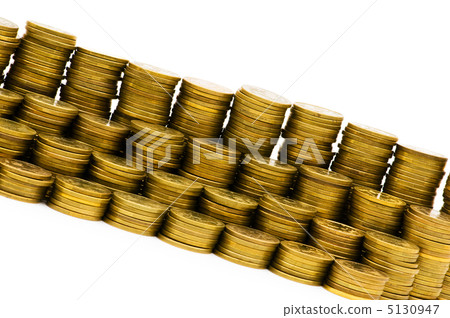 Stack of coins isolated on the white 5130947