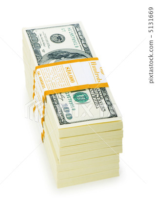 Stack of dollars isolated on the white Stack of dollars isolated on the white 5131669