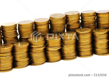 Stack of coins isolated on the white 5132038