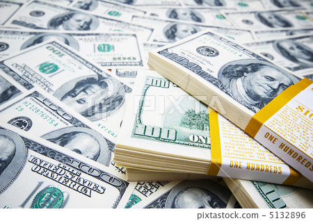 Stack of dollars on money background Stack of dollars on money background 5132896