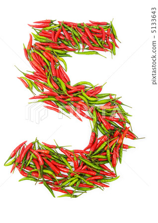 Numbers with green and red peppers - number 5133643