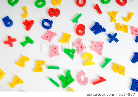 Children letters and digits on the table Children letters and digits on the table 5134897