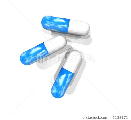 Capsules packed with blue granule granules 5138171