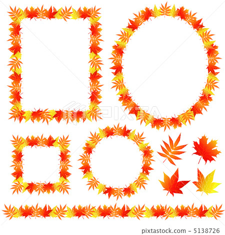 Maple autumn autumn leaves frame - Stock Illustration [5138726] - PIXTA