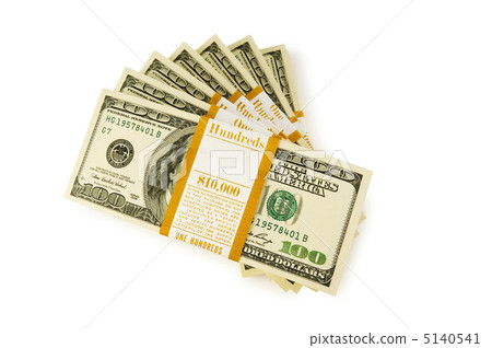 Stack of dollars isolated on the white 5140541