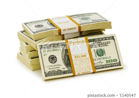 Stack of dollars isolated on the white Stack of dollars isolated on the white 5140547