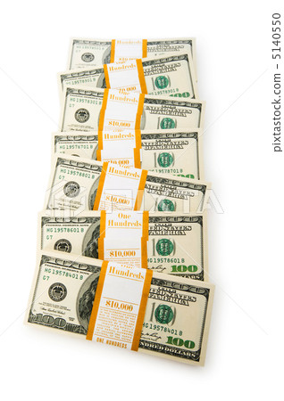 Stack of dollars isolated on the white Stack of dollars isolated on the white 5140550