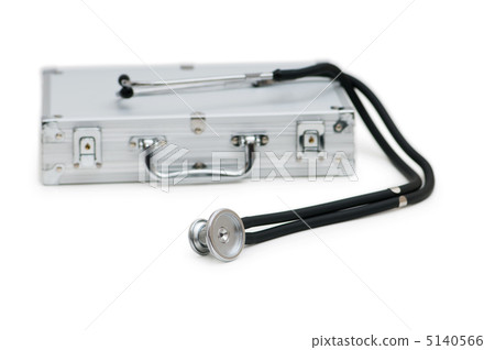 Stethoscope and case isolated on the white 5140566