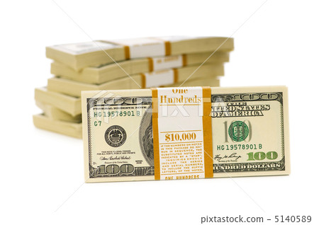 Stack of dollars isolated on the white 5140589