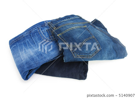 Pair of jeans isolated on the white background Pair of jeans isolated on the white background 5140907