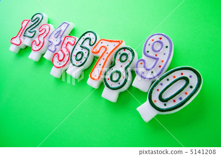Birthday candles against colourful background Birthday candles against colourful background 5141208