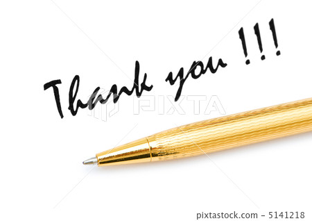 Thank you message and pen on white Thank you message and pen on white 5141218