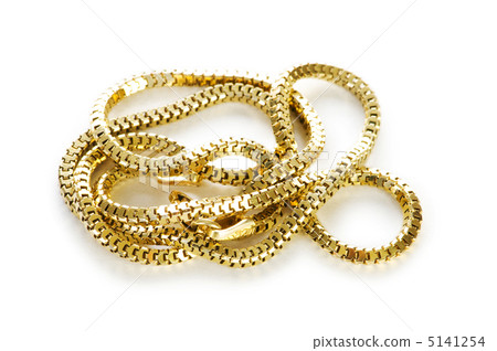 Golden chain isolated on the white background 5141254