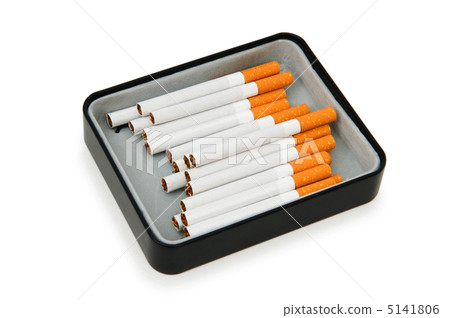 Smoking cigarettes isolated on the white background Smoking cigarettes isolated on the white background 5141806