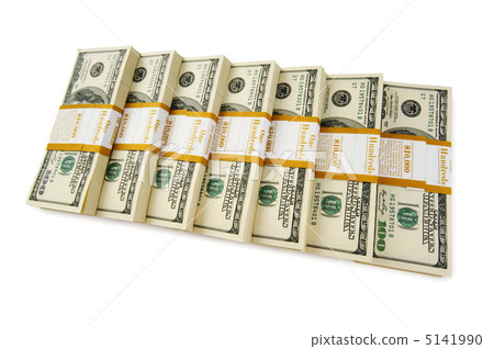 Stack of dollars isolated on the white 5141990