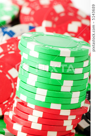 Stack of various casino chips - gambling concept Stack of various casino chips - gambling concept 5143689
