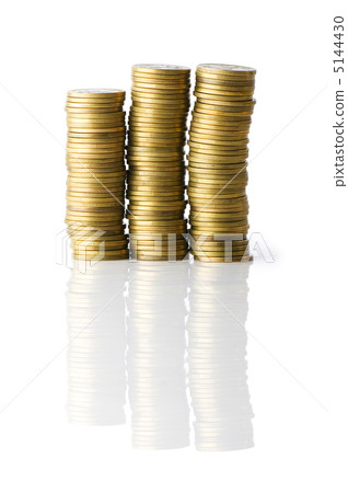 Stack of coins isolated on the white 5144430