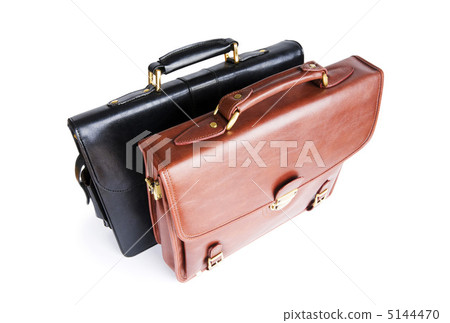 Two leather briefcases isolated on the white 5144470