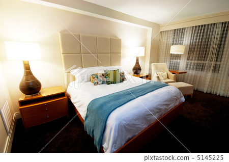 Double bed in the modern interior room Double bed in the modern interior room 5145225